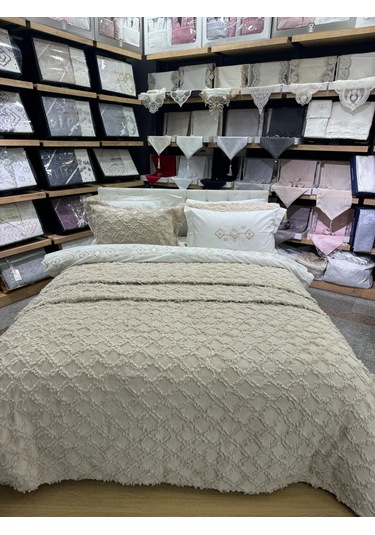 Çapaev Harem Yatak Örtüsü-bej Bej