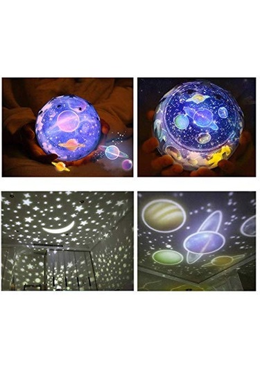 Ximistore9 Çocuklar İçin Evren Temalı Yıldız Projeksiyonlu Gece Lambası Ve Duvar Dekoru