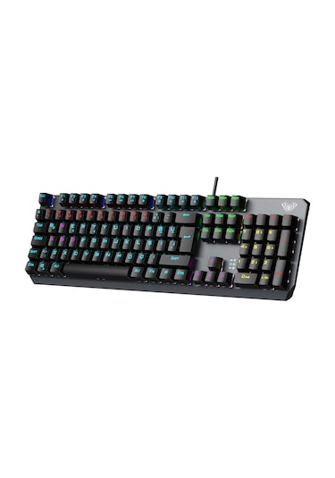 Aula F2066 Blue Switch Rgb Makrolu Kablolu Gaming Türkçe Mekanik Oyuncu Klavyesi