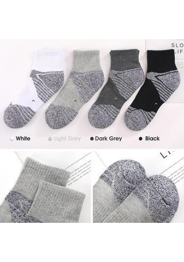 Açık Gri Erkekler 3 Çift Atletik Pamuk Çorap Açık Spor Rahat Ekip Çorap Yürüyüş Trekking Yürüyüş İçin Açık Gri