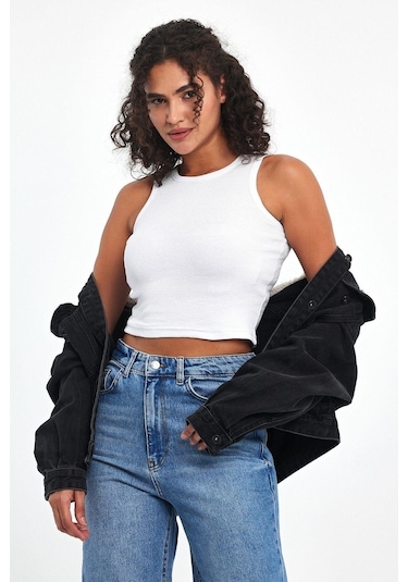 Comeor Kadın Siyah-beyaz Fitilli Görünümlü Askılı Kalın Esnek Örme 2'li Basic Crop Atlet Bluz Cmrb93 001 Comeor Kadın Siyah-beyaz Fitilli Görünümlü Askılı Kalın Esnek Örme 2'li Basic Crop Atlet Bluz Cmrb93 001