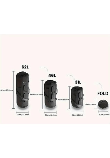 Sandwich Motion003 Siyah Genişleyen Sırt Çantası Kamp Yürüyüş Ayarlanabilir Askılı Fonksiyonel Çanta Siyah