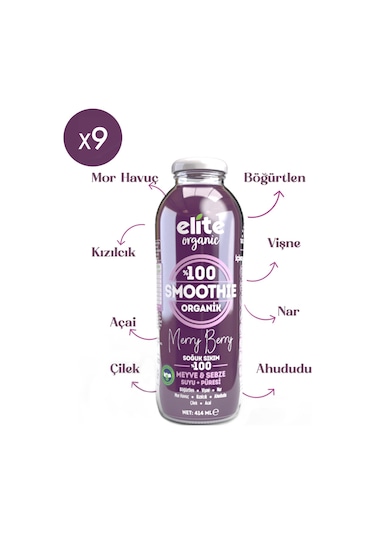 9'lu Organik Smoothie Merry Berry 414 Ml
