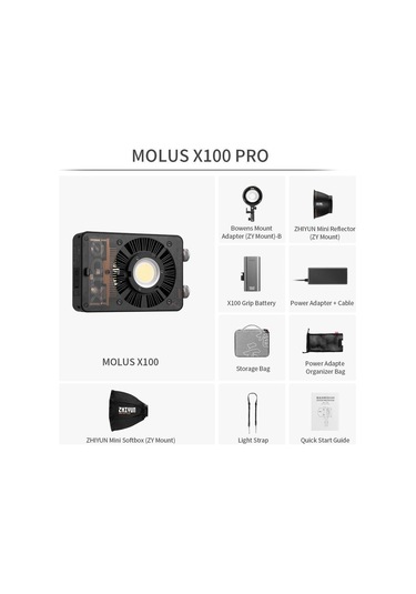 Zhiyun Molus X100 Bi-Color Pocket Cob Monolight / Pro Kit