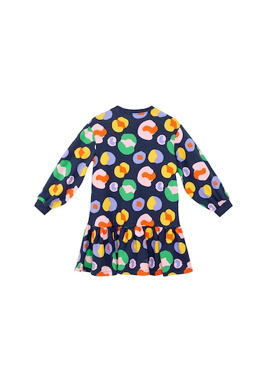 Denokids Mshb&g Renkli Çiçekli Kız Çocuk Lacivert Elbise Çok Renkli