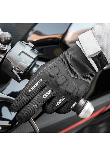 Rockbros Mt016 1 Çift Açık Bisiklet Koruma Eldiveni Dokunmatik Ekran Tam Parmak Eldiven - Siyah M