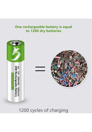 Maoyaya Hallow E15493-4 C Tipi Pil Bağlantı Noktası Şarj Edilebilir Aa Pil 4 Adet,