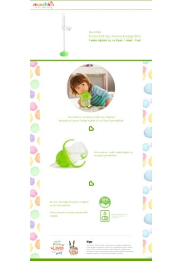 Munchkin Tıklama Uçlu Alıştırma Bardağı 6ay+,yeşil Yedek Pipet, Yeşil