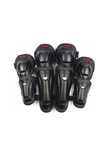 Padalink Motosiklet Diz Ve Dirsek Koruyucu Pad Seti - 4 Parça Sürüş Güvenliği Koruyucu Takım Siyah