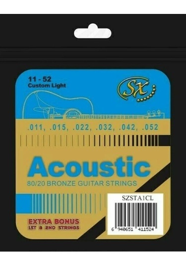 Sx Szsta1cl Custom Light Bronz Akustik Gitar Teli 11-52