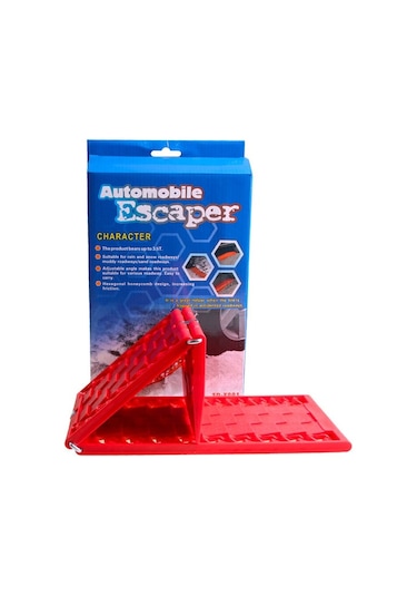 Ally Araç Lastik Kar Ve Çamur Paleti Tekerlek Patinaj Pedi Katla Kırmızı