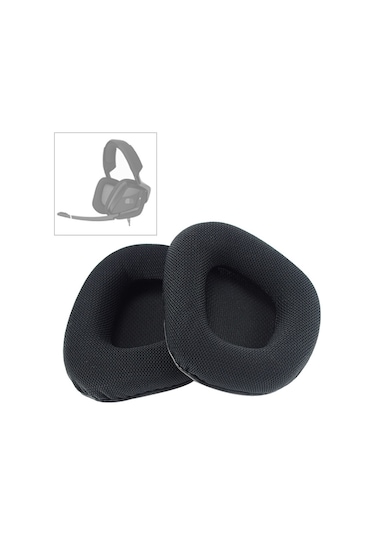 Corsair Void Rgb Pro Kulaklık Yastık Örgü Kumaş Kapak Kulaklıklar Yedek Kulak Yastıkları İçin 2 Çift Siyah