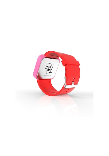 Cool Watch Saat - Pembe Led Kasa - Kırmızı Kayış Unisex