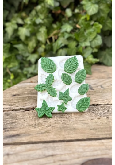 Yaprak Onlu Mum Kalıbı Silikon