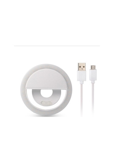 Yunboo Usb Şarjlı Klipsli Selfie Halka Işığı - 3 Aydınlatma Modlu, 28 Led, Taşınabilir Beyaz Beyaz