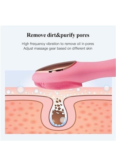 Elektrikli Yüz Temizleme Fırçası Isıtma Silikon Sonic Titreşim Yüz Fırça Cilt Gözenek Temizleyici Masaj Usb Şarj Edilebilir Elektrikli Yüz Temizleme Cihazları Ts1cpt Pembe