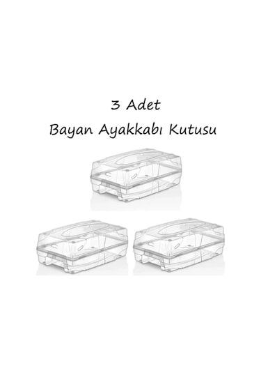 3 Adet Ayakkabı Kutusu Kadın Ayakkabı Saklama Kutusu Ayakkabılık