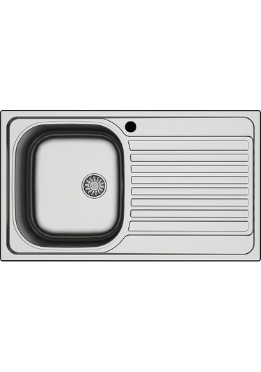 Hafele Capua 1 Sağ Damlalıklı Paslanmaz Çelik Mutfak Eviye Inox 86 x 50 CM