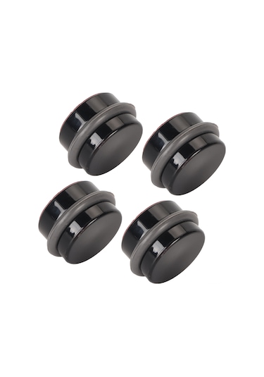 Folinda 4 Adet Siyah Plastik Silindirik Kapı Durdurucu - Delme Yok, Sessiz, Çarpıtmaya Dayanıklı, Ev Ofis Kullanımı