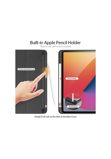 iPad Uyumlu Pro İçin Dux Ducıs Üç Katlı Stand Tasarımlı Kalem Yuvalı İş Tarzı Tablet Koruyucu Kılıf 11 İnç