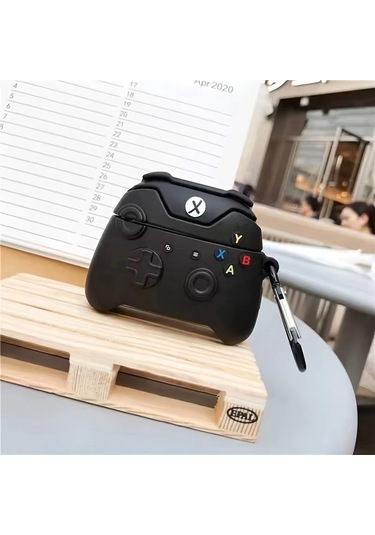 Apple Airpods Pro 3. Nesil 2025 Uyumlu Figürlü Silikon Kılıf Anahtarlıklı Kılıf Siyah