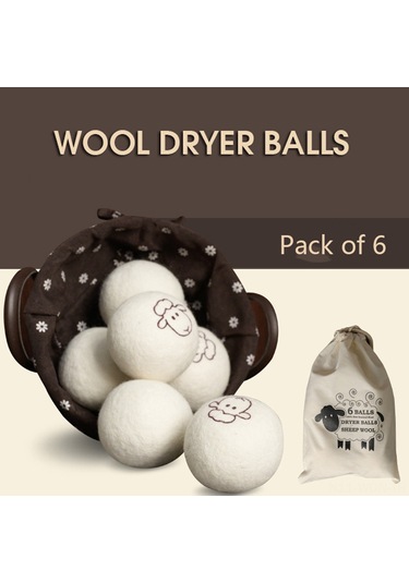 Neevoyu Yün Kurutma Topları - Elektriksel Statik Azaltıcı, Kumaşı Yumuşatır, Kuruma Süresini Kısaltır - Kuzuluk Desenli 6 Adet Paket Çok Renkli