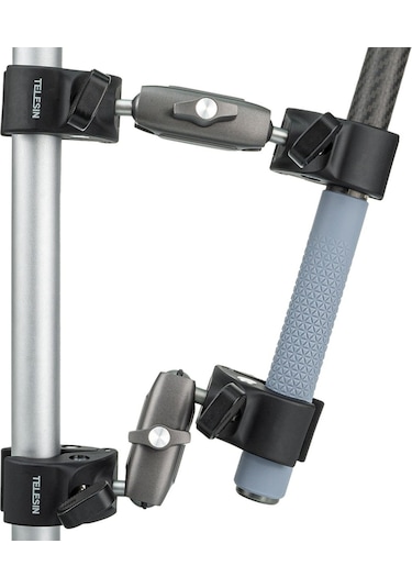 Telesın Çift Başlı Yengeç Kelepçesi Telesin Double Clamp Mount