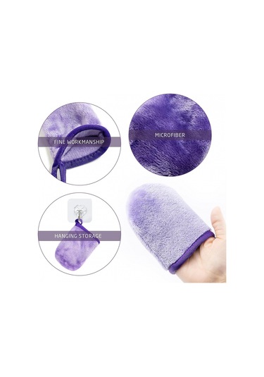 6 Adet Flanel Makyaj Temizleme Eldiveni, Temizleme Parmak Koruyucuları, Yeniden Kullanılabilir Diğer