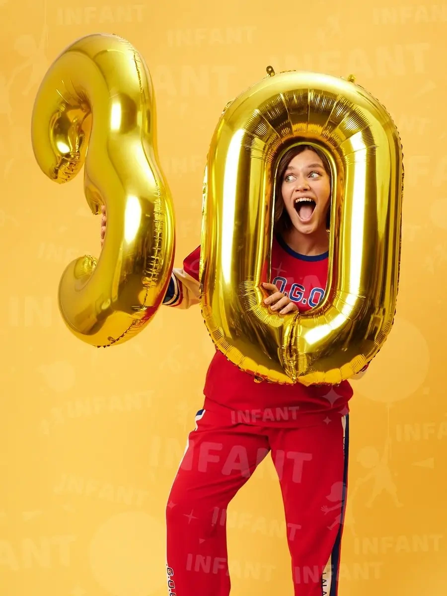 Infant 30 Yaş Rakamı Balonları 120184444 Altın Rengi