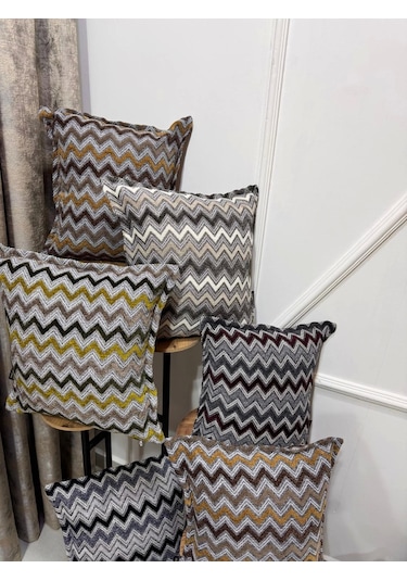 Nivemeshome Sarı Kahve Kırlent Kılıfı 45x45 Çok Renkli