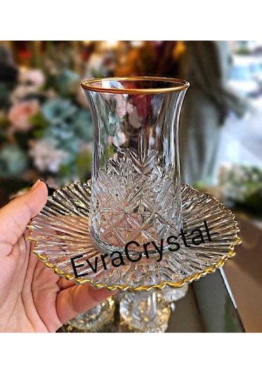 Çeyizci Çarşı 6 Kişilik 12 Parça Özel Seri Yeni Seri Model Çay Seti Altın