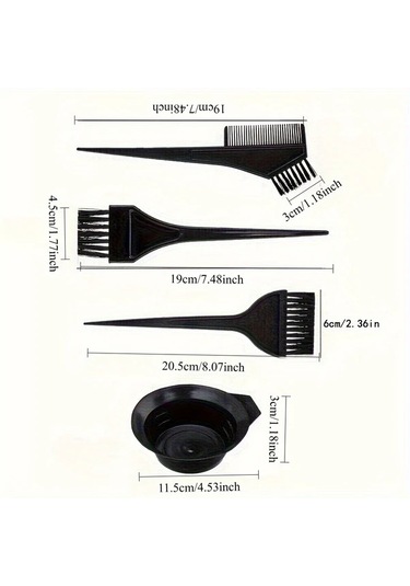 Willowhaven Siyah Saç Boyası Seti Fırça Tarak Ve Boya Kabı İle Evde Profesyonel Saç Rengi Siyah