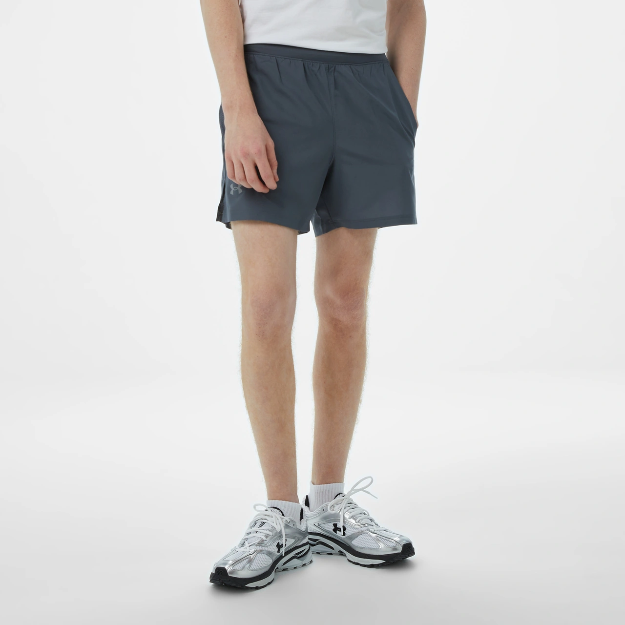 Under Armour Launch 5 Erkek Gri Koşu Şortu 1382617 Gri