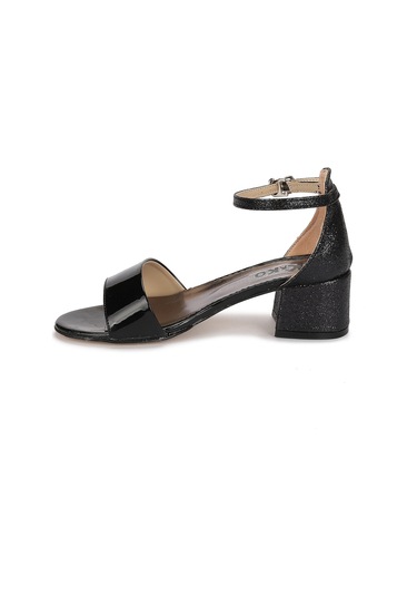 Kiko Kids 768 Ayna Kum Günlük Kız Çocuk 3 Cm Topuklu Sandalet Ayakkabı Siyah 001