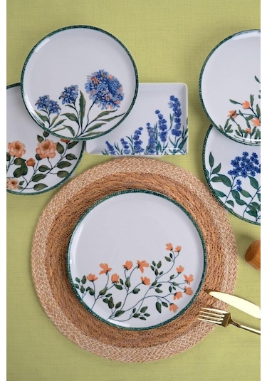 Porland Flower Garden 18 Parça 6 Kişilik İkram Ve Kahvaltı Takımı 04ppo000225 Beyaz