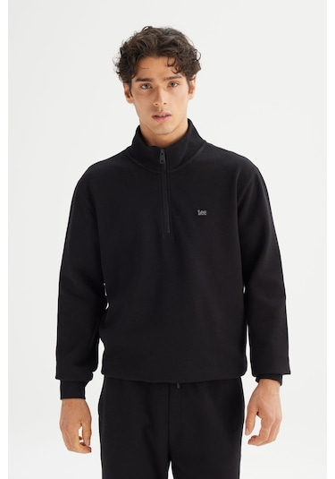 Lee Erkek Pike Interlock Half Zip Sweatshirt Black Çok Renkli
