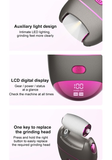 Moveevo Elektrikli Ayak Öğütücü Elektronik Ölü Deri Temizleme Ayak Bakım Aletleri Tırnak Sanatı Cilt Pürüzsüz Ayak