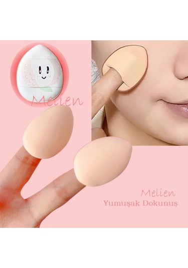 Melien Meyve Desenli Mini Puf Parmak Yüz Makyaj Süngeri 2'li