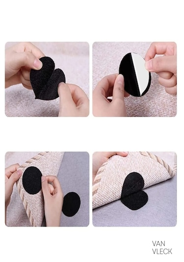 10 Adet Halı Kaydırmaz Cırt Cırt Zemine Ve Halıya Yapışan, Kaymaz Sabitleyici Aparat