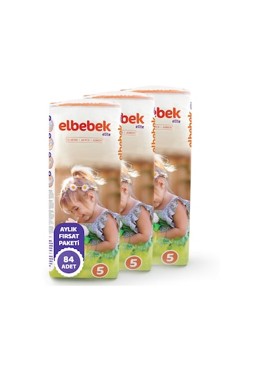 Elbebek Elite Bebek Bezi 5 Numara Junior Fırsat Paketi 84 Adet 3'lü