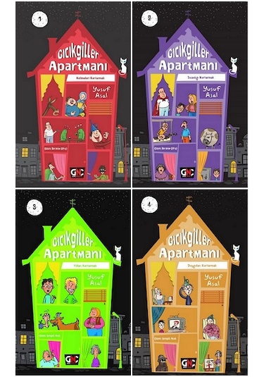 Gıcıkgiller Apartmanı 1-2-3-4 Ciltli 4 Kitap Set - Yusuf Asal
