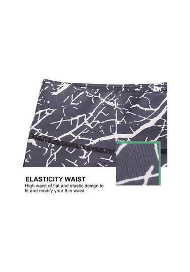 Paıyıge Kadın Baskılı Taş S Hk09 Yoga Pantolon Gri
