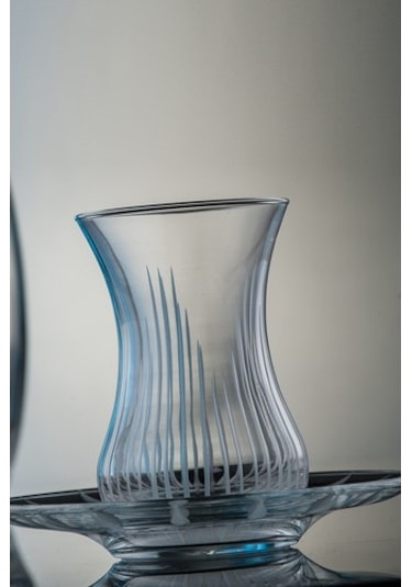 Kcd Işık Sade 6 Kişilik 12 Parça Çay Bardak Seti Mavi