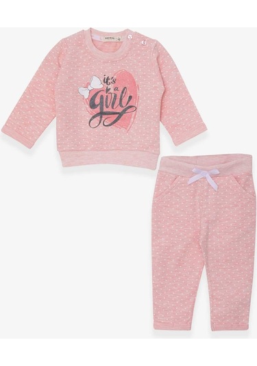 Breeze Kız Bebek Eşofman Takımı Puantiyeli Simli Baskılı 6 Ay-2 Yaş, Somon Melanj-somon Melanj Somon Melanj Breeze Kız Bebek Eşofman Takımı Puantiyeli Simli Baskılı 6 Ay-2 Yaş, Somon Melanj-somon Melanj Somon Melanj