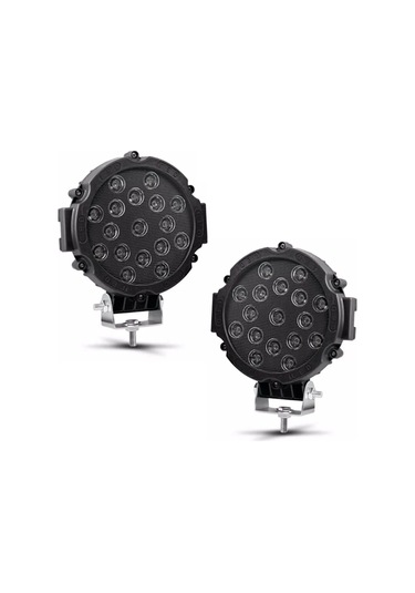 Beyaz Led Siyah Yuvarlak Off Road Sis Farı Çalışma Lambası 17 Led