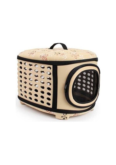 Dm Cbtx Eva Katlanır Taşınabilir Pet Tote Çantası - Evcil Hayvan Taşıma Çantası Bej