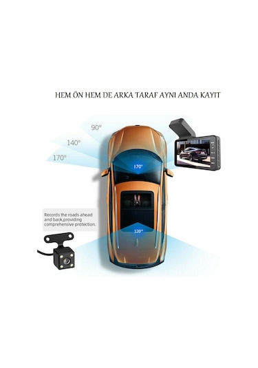 Mb-200 4" Fullhd Araç İçi Ön Ve Arka Kamera.türkçe Menü+g-sensör