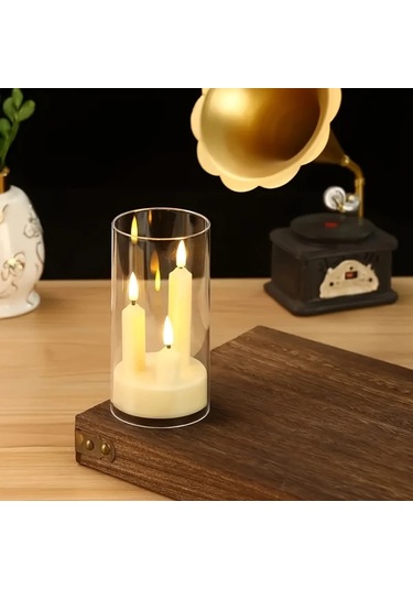 Meridiangoods 2'li Led Dekoratif Işıklar, Titreşen Sıcak Işık Efekti, Pilli Dekoratif Lamba Diğer