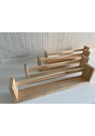 Ahşap 4'lü Ters Düz Model-çalışma Odası-banyo-mutfak Rafı