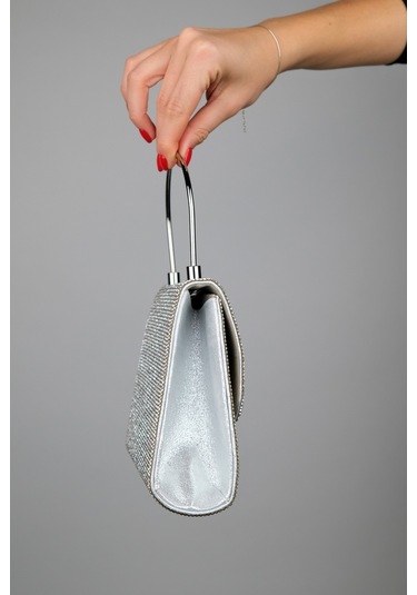 Luvishoes Lamaya Gümüş Taşlı Kadın El Çantası Gümüş